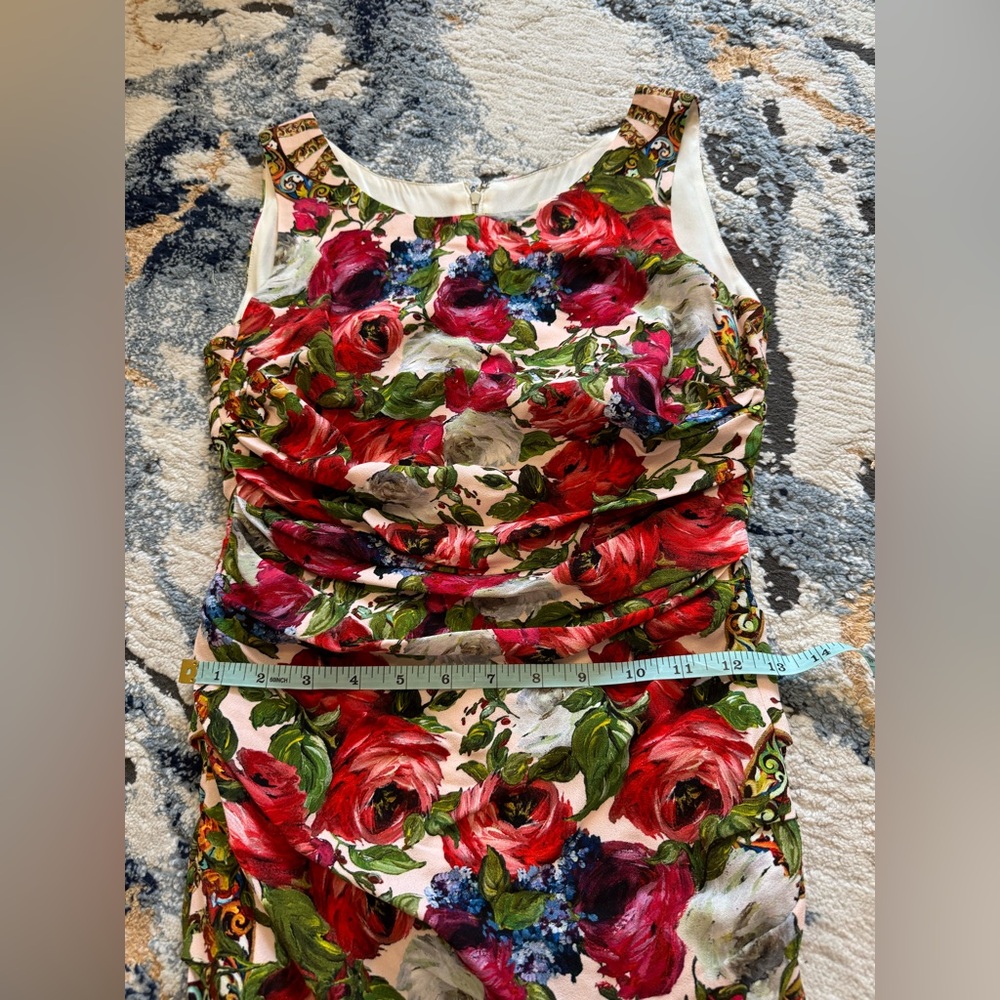 Dolce&Gabbana Pink Floral Ruched Sheath Dress - Picture 7 of 13
